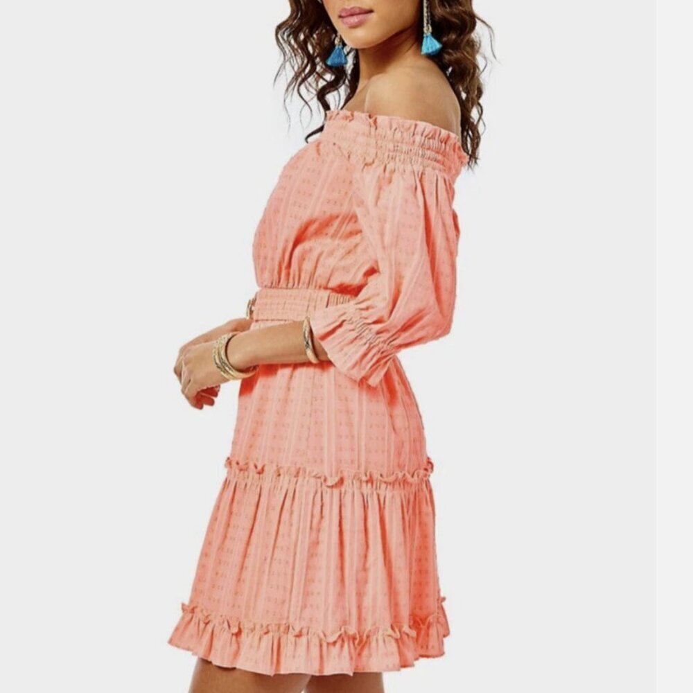 Lilly Pulitzer Louisa Off-The-Shoulder Dress - Papaya Punch